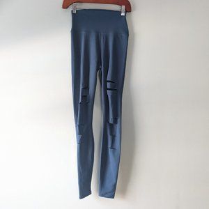 Alo Yoga | High-Waist Ripped Warrior Legging Eclipse Blue Size XS